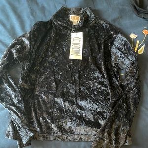 Velvet mock neck top